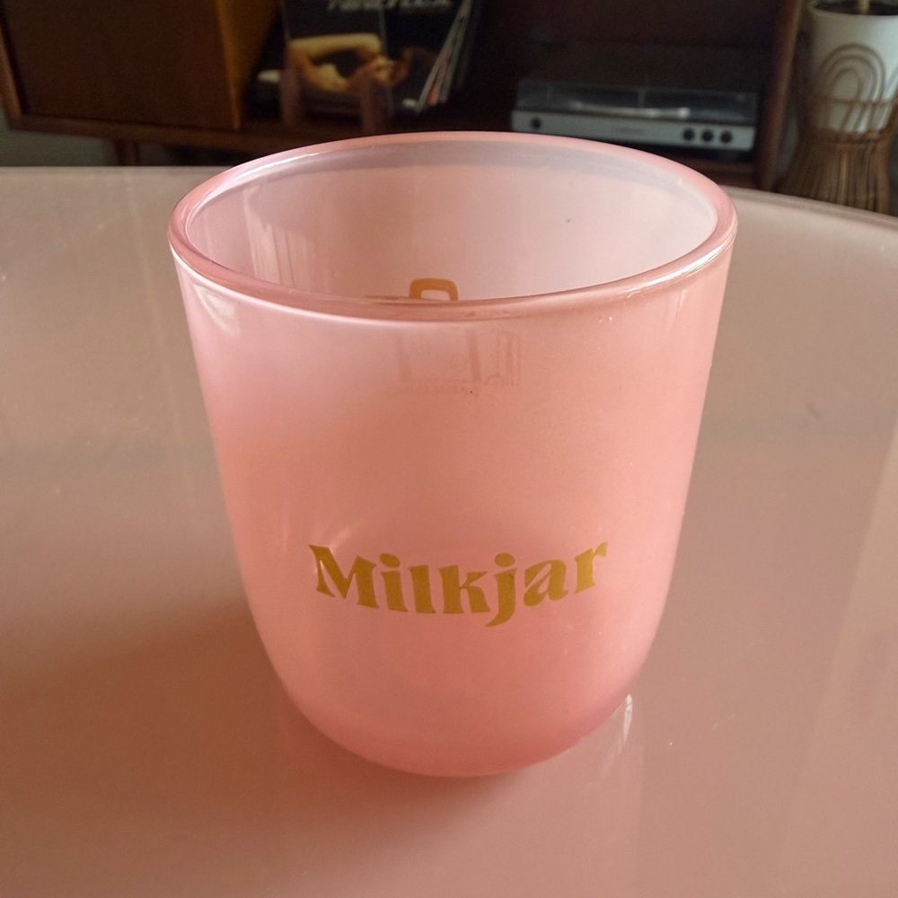 Pink Milkjar Glass – Darjeeling (EMPTY Candle Jar)
